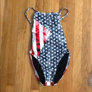 JOLYN-American flag one piece bathing suit.